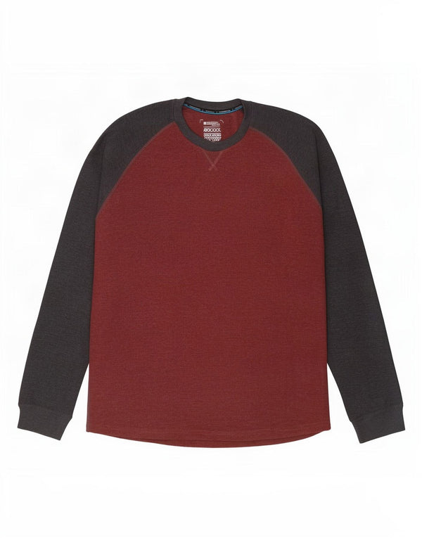 Mountain Warehouse muška majica dugih rukava 3XL tamnocrveni pamuk u boji