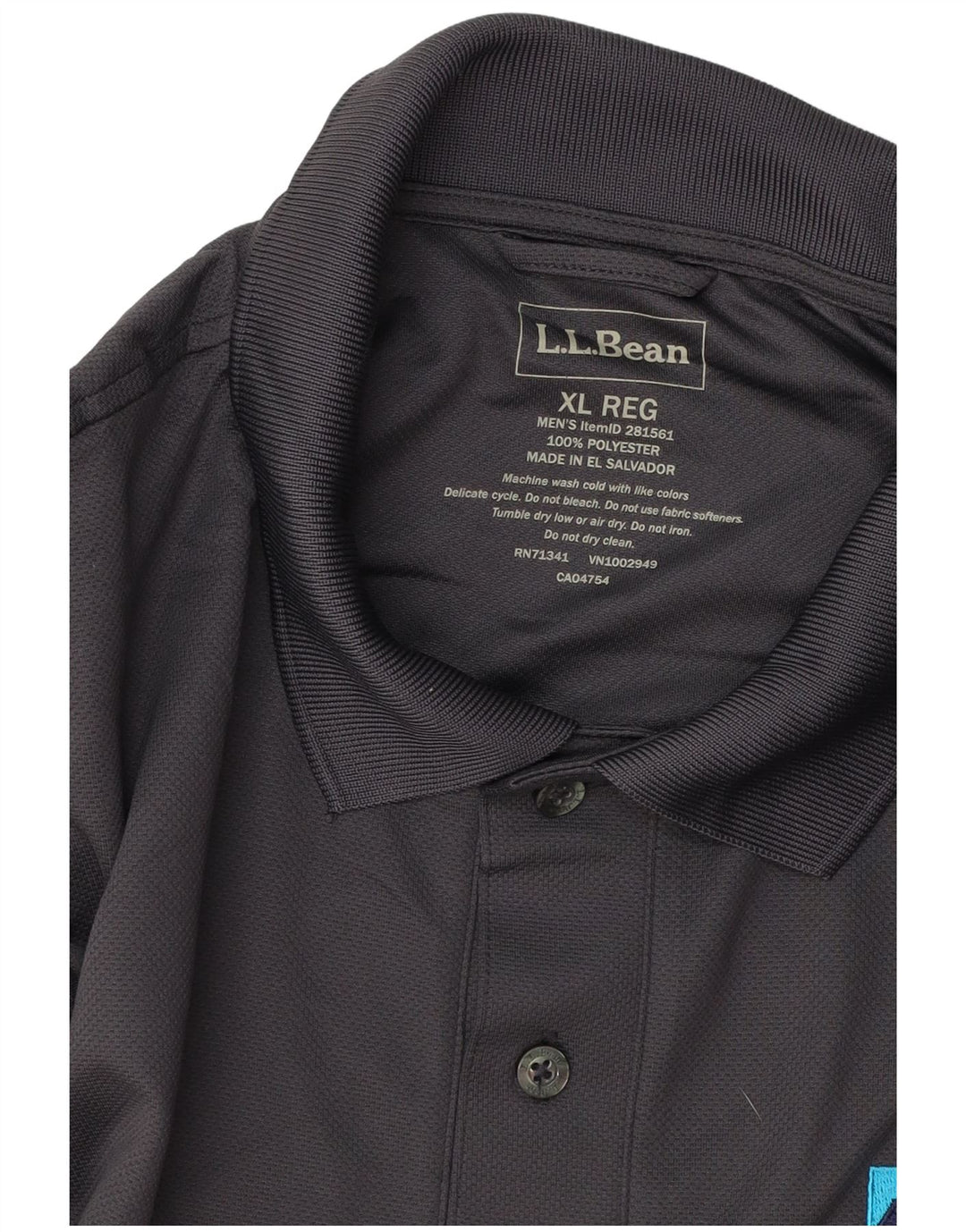 L.L.BEAN Mens Polo Shirt XL Grey Polyester