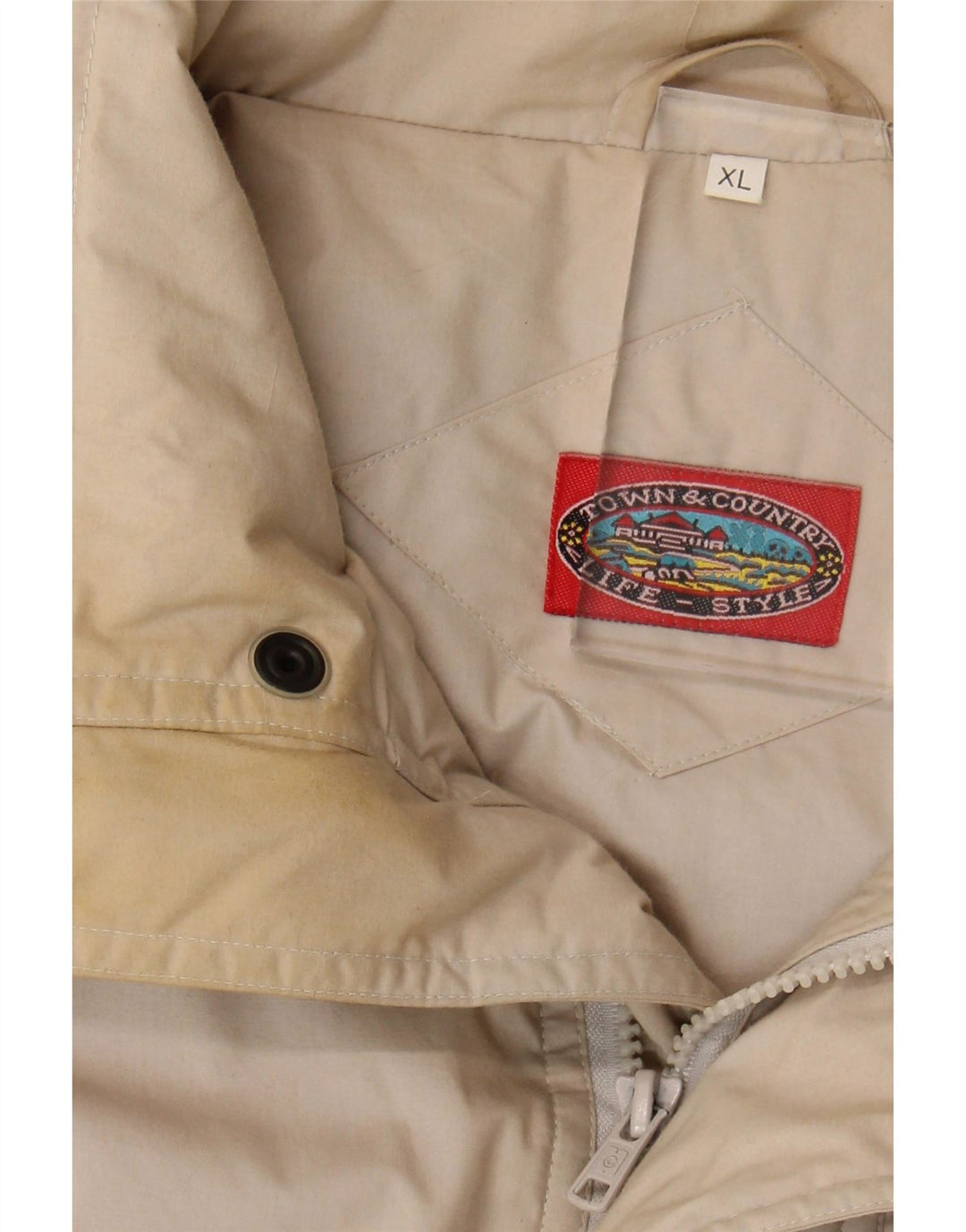 Vintage muški podstavljeni kaput UK 42 XL bež