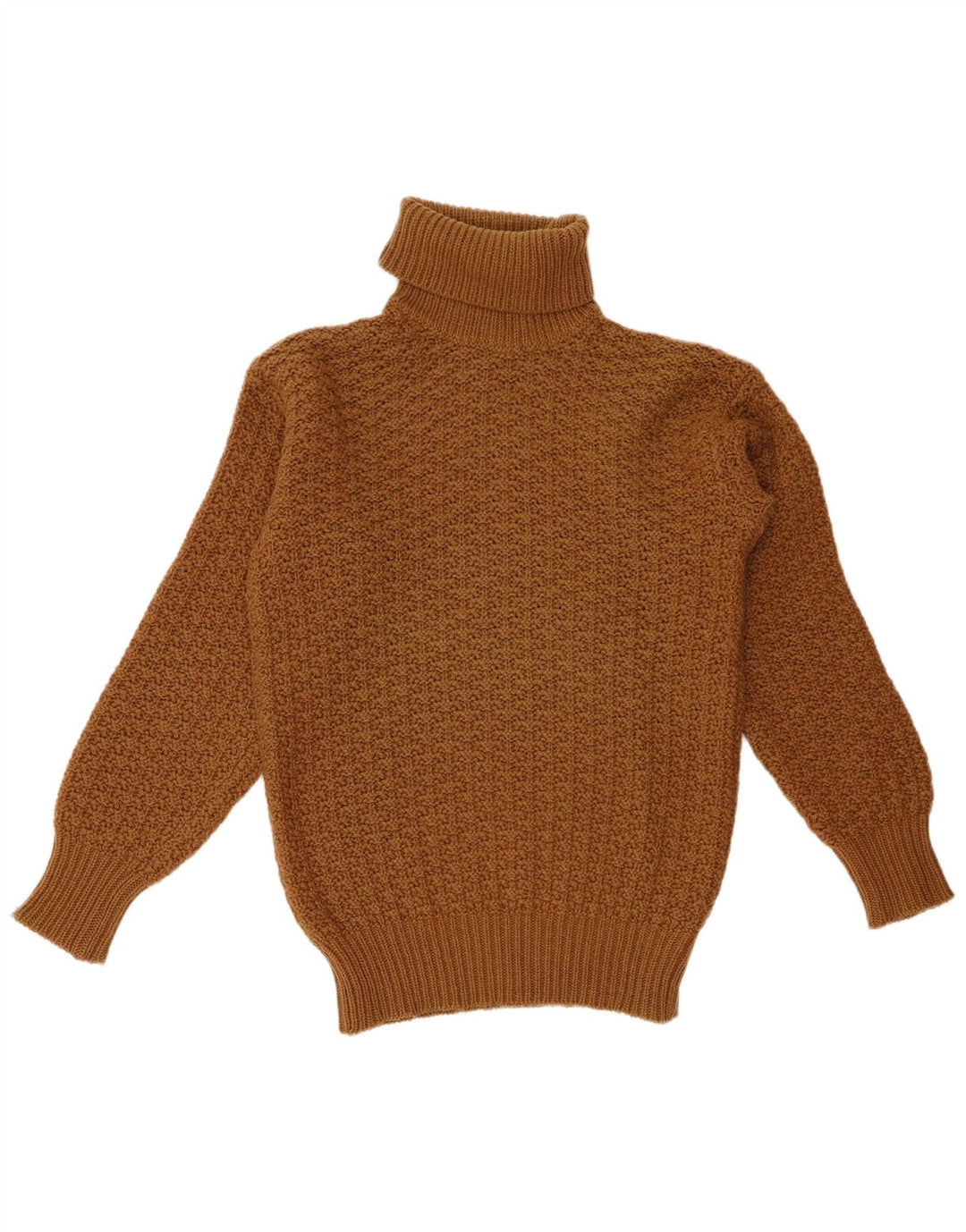 BENETTON ženski pulover s rol izrezom UK 12 Srednje smeđa vuna