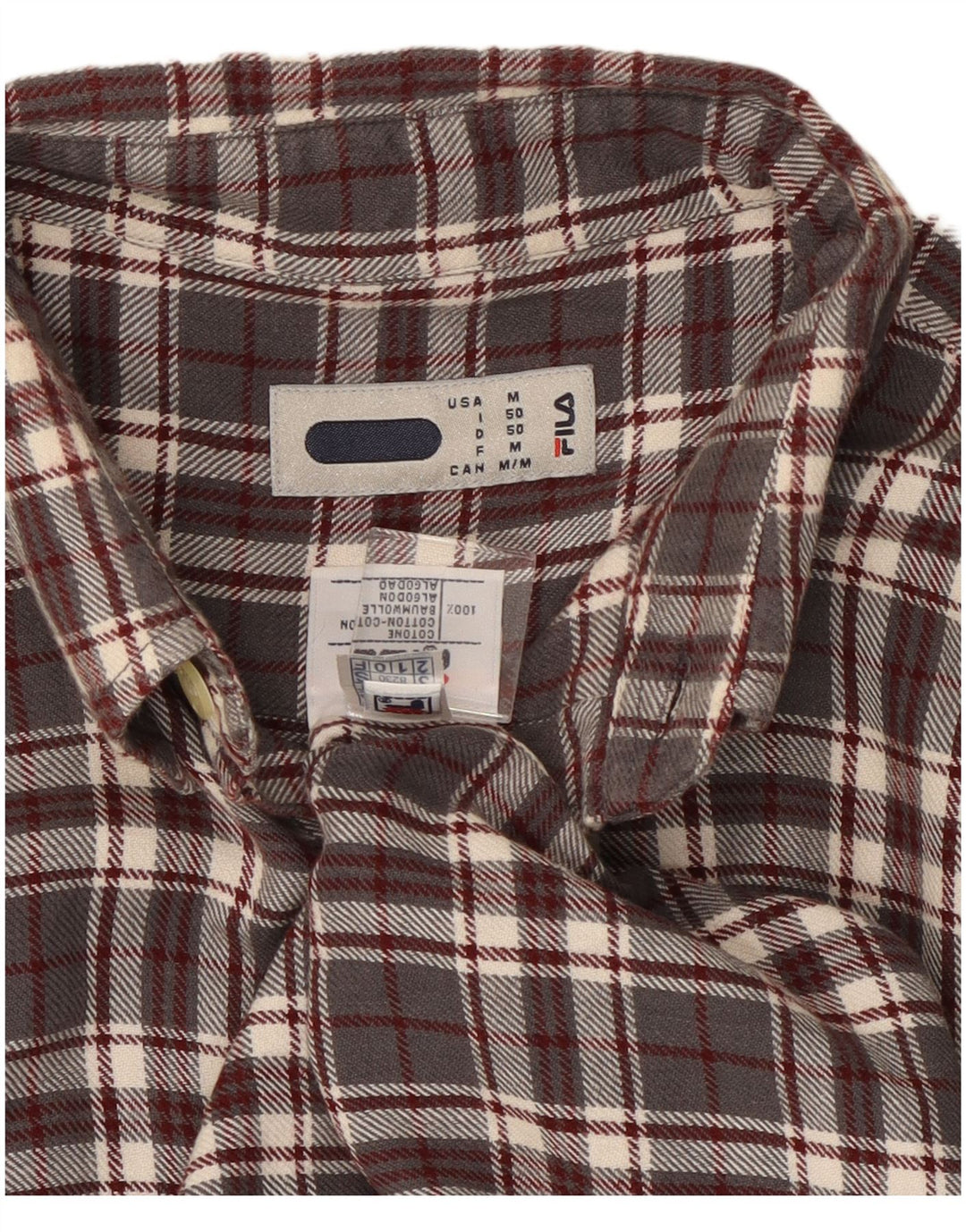 Fila muška flanelska košulja srednje siva karirana pamuk