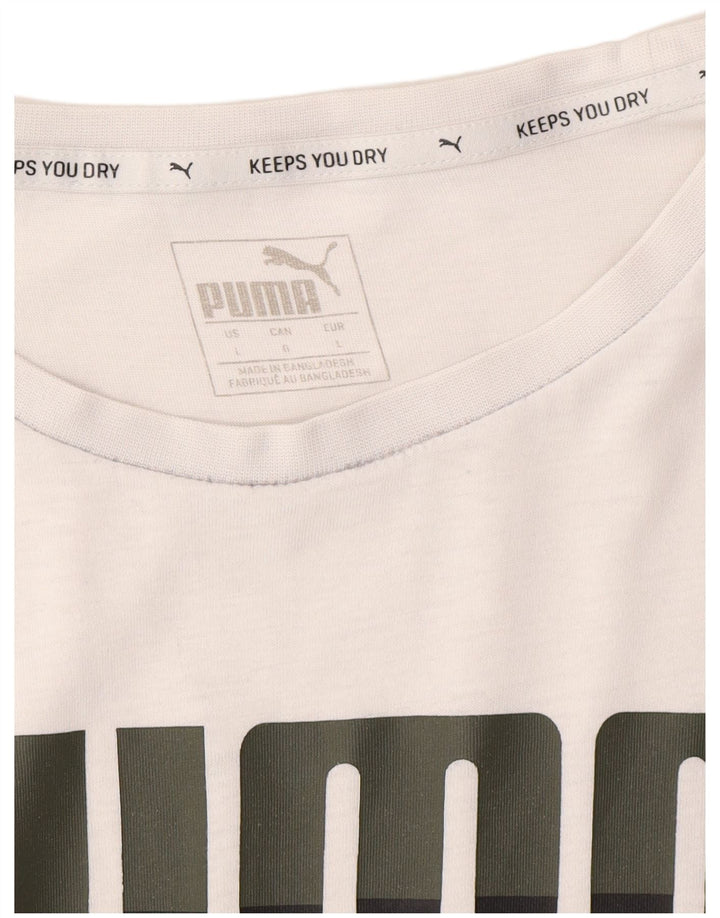 PUMA Mens Graphic T-Shirt Top Large White