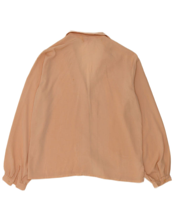 Vintage ženska košulja bluza UK 14 srednje bež točkasta