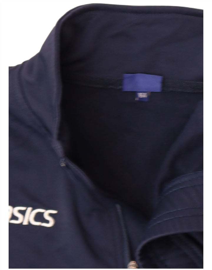 Asics Top trenirka s patentnim izrezom za dječake 13-14 godina tamnoplava poliester