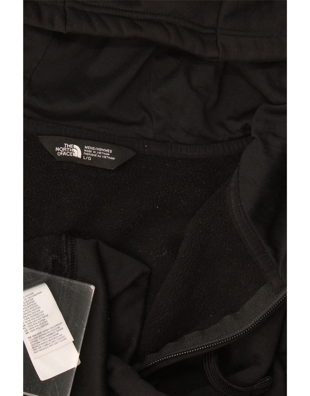 The North Face muški pulover s kapuljačom na patentni zatvarač Veliki crni poliester