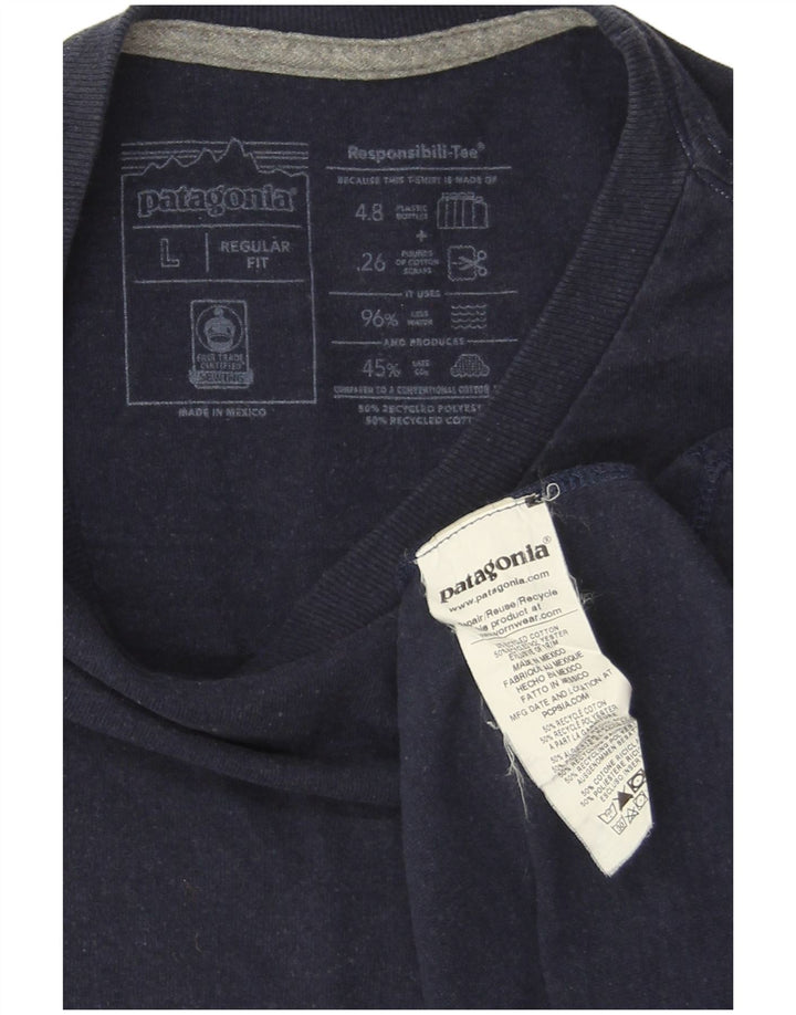 PATAGONIA Muška majica regularnog kroja dugih rukava, veliki tamnoplavi pamuk