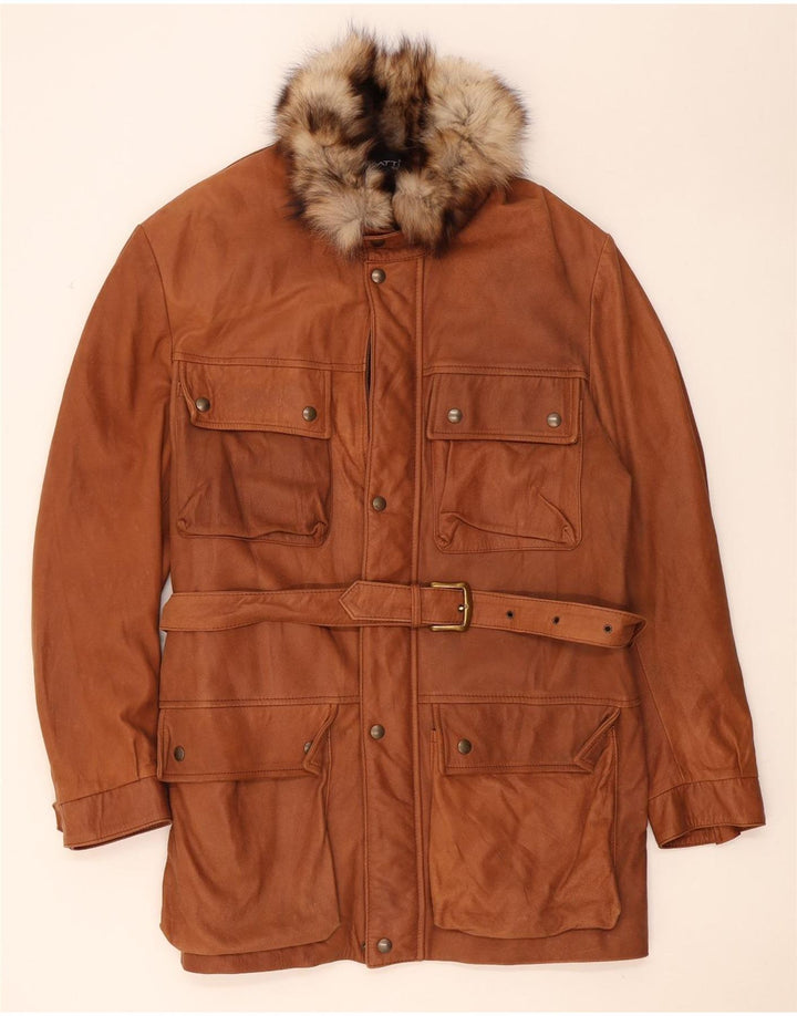 Vintage muški kožni kaput IT 56 3XL smeđa koža