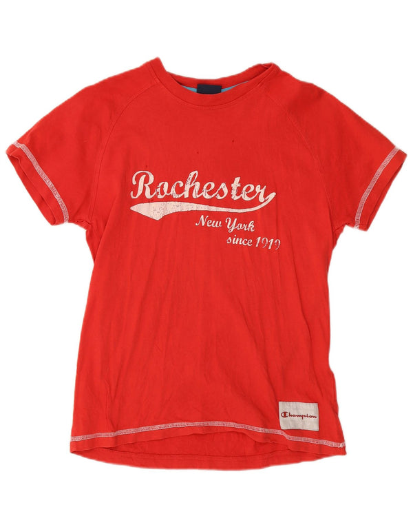 Champion ženska majica kratkih rukava Muscle Graphic Top UK 12 Srednje crveni pamuk