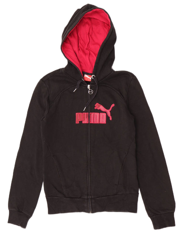 Puma ženski pulover s kapuljačom s patentnim zatvaračem s grafičkim motivima UK 8, mali crni