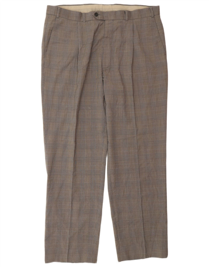 Marks & Spencer muške hlače skrojenog kroja W38 L31 crne houndstooth