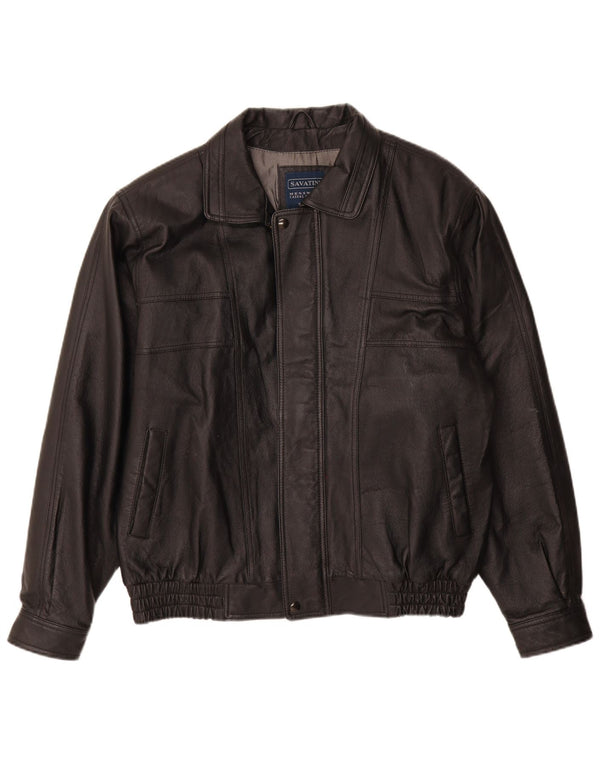 Vintage muška kožna jakna UK 40 velika crna koža