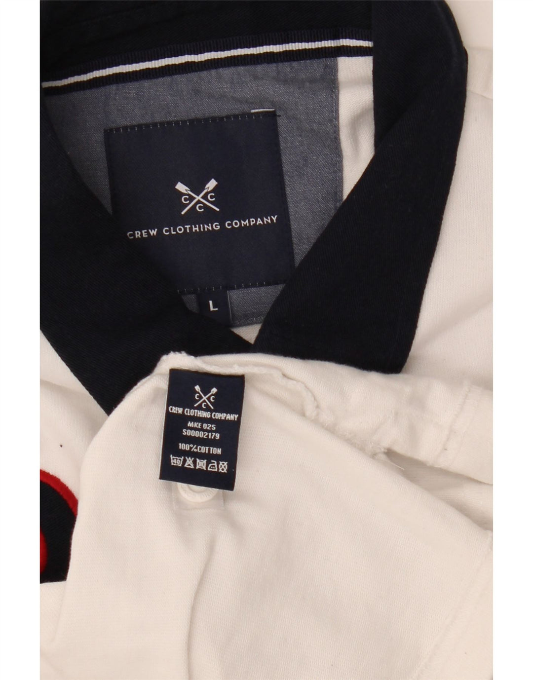 CREW ODJEĆA Muška grafička ragbi polo majica velika bijela boja