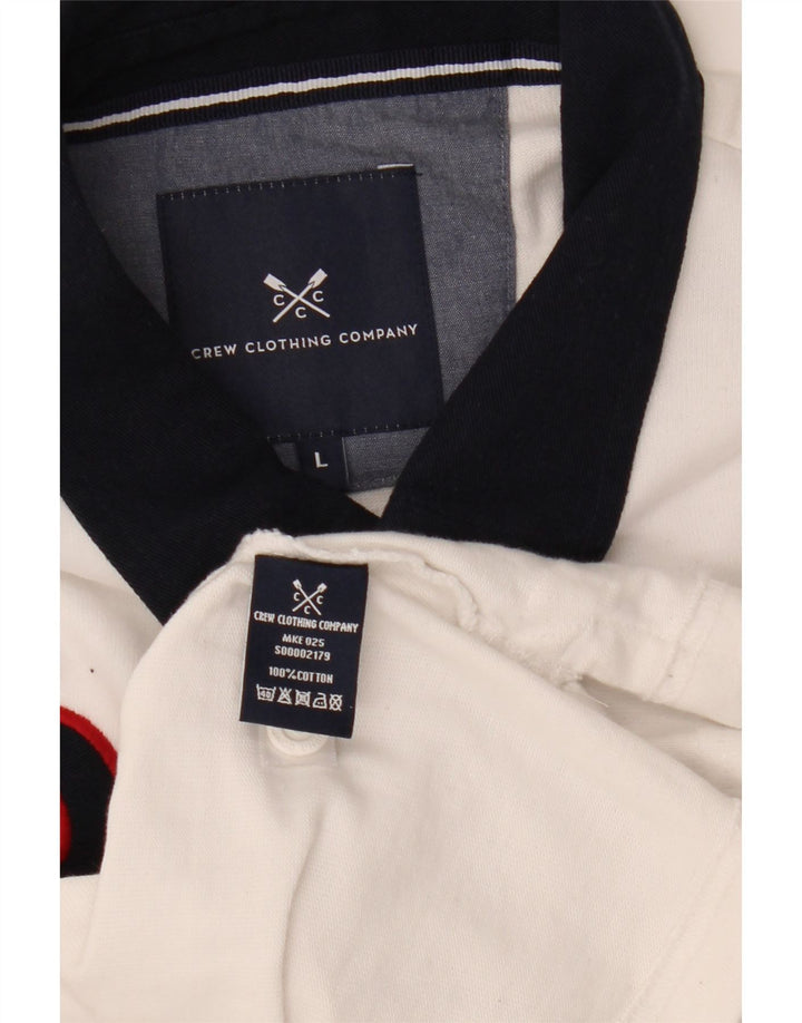 CREW ODJEĆA Muška grafička ragbi polo majica velika bijela boja