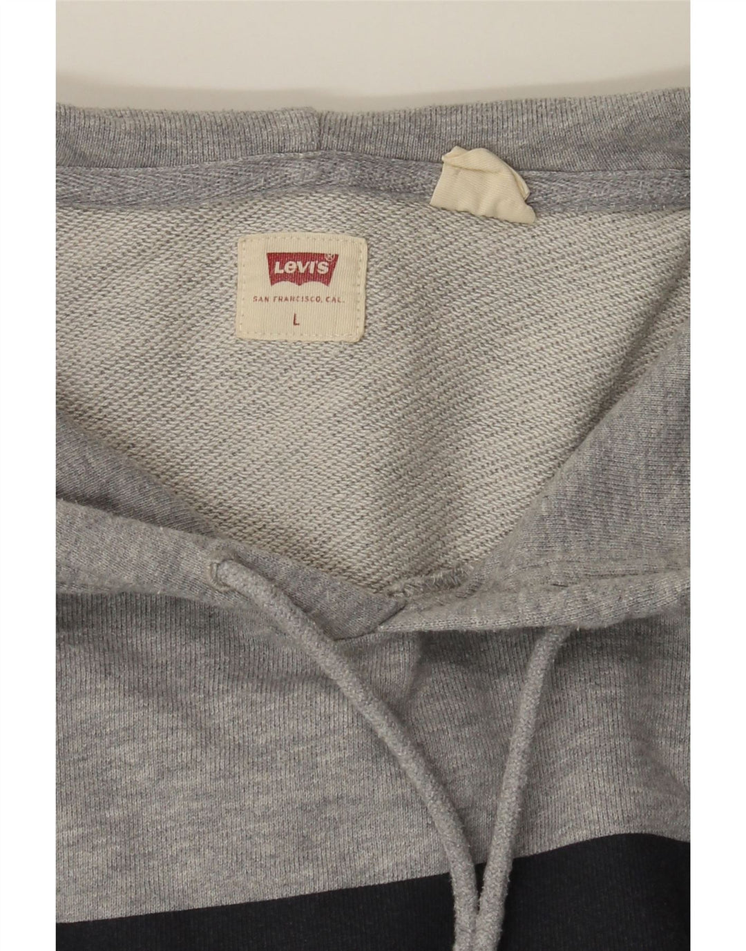 LEVI'S Mens Graphic Hoodie Jumper Large Grey Cotton Vintage Levi's and Second-Hand Levi's from Messina Hembry 