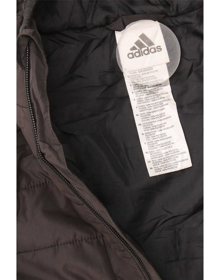 Podstavljena jakna s kapuljačom Adidas za dječake 10-11 godina srednje crna poliester