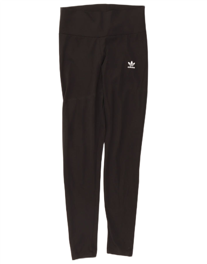 Adidas ženske grafičke tajice UK 14 velike crne poliesterske