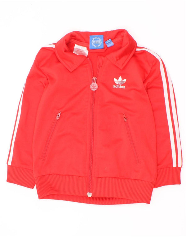 Gornja jakna od trenirke Adidas za dječake, 2-3 godine, crveni poliester