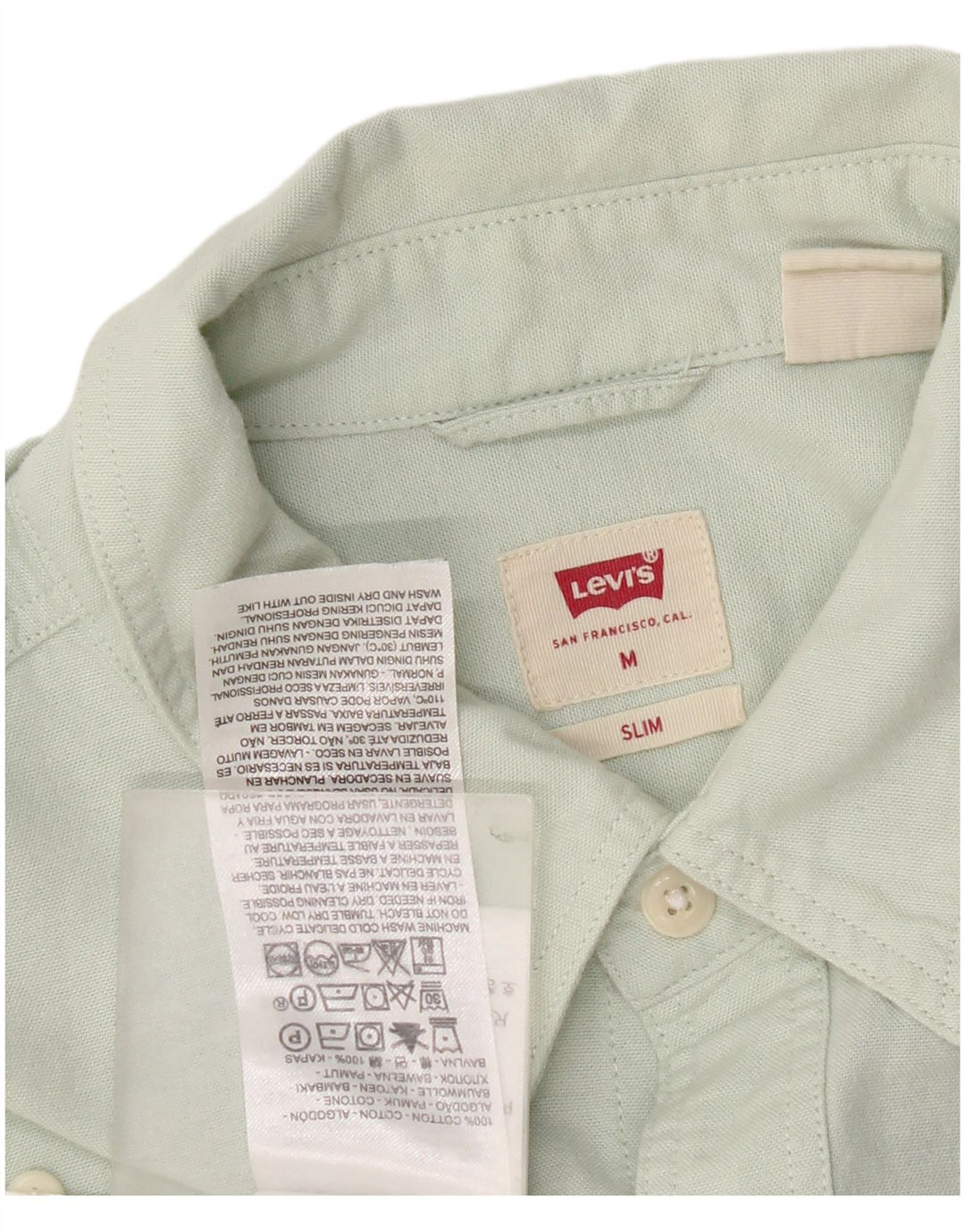 Levi's muška uska košulja srednje zelene boje pamuka