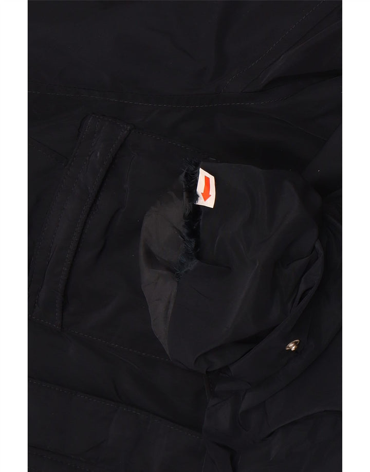 ELLESSE Womens Hooded Rain Jacket UK 16 Large Navy Blue Polyester Vintage Ellesse and Second-Hand Ellesse from Messina Hembry 