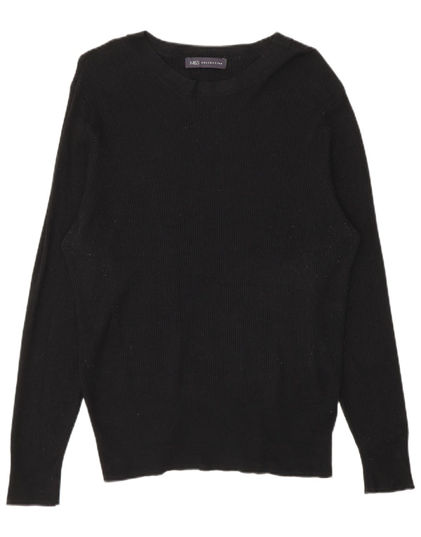 Marks & Spencer ženski džemper s veznim izrezom UK 18 XL crna viskoza