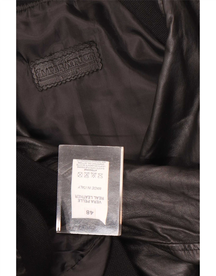 Vintage muška bomber kožna jakna IT 48 srednje crna koža