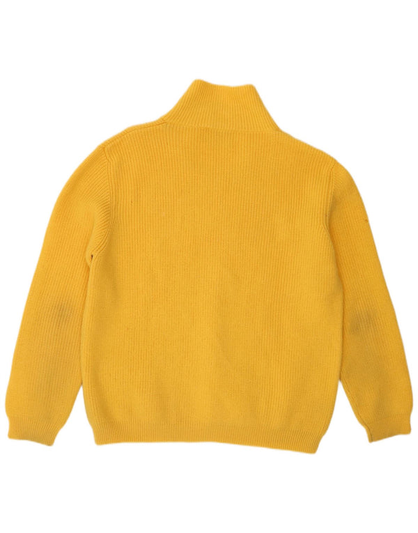 Vintage Mens Polo Neck Jumper Sweater Large Yellow Merino Wool