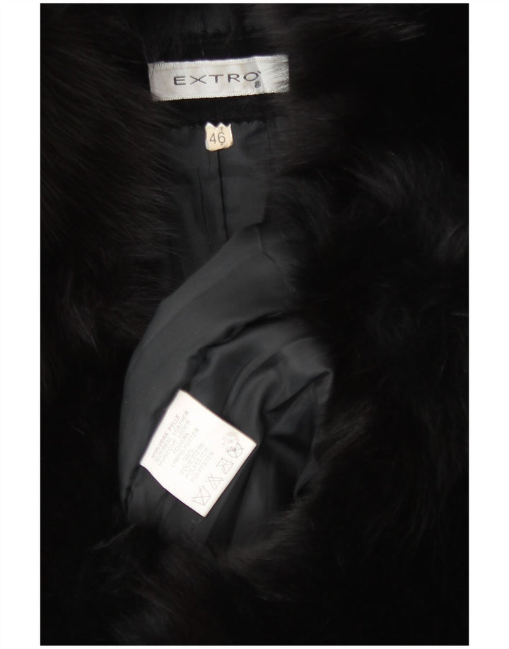 Vintage ženski kaput od brušene kože IT 46 velika crna koža