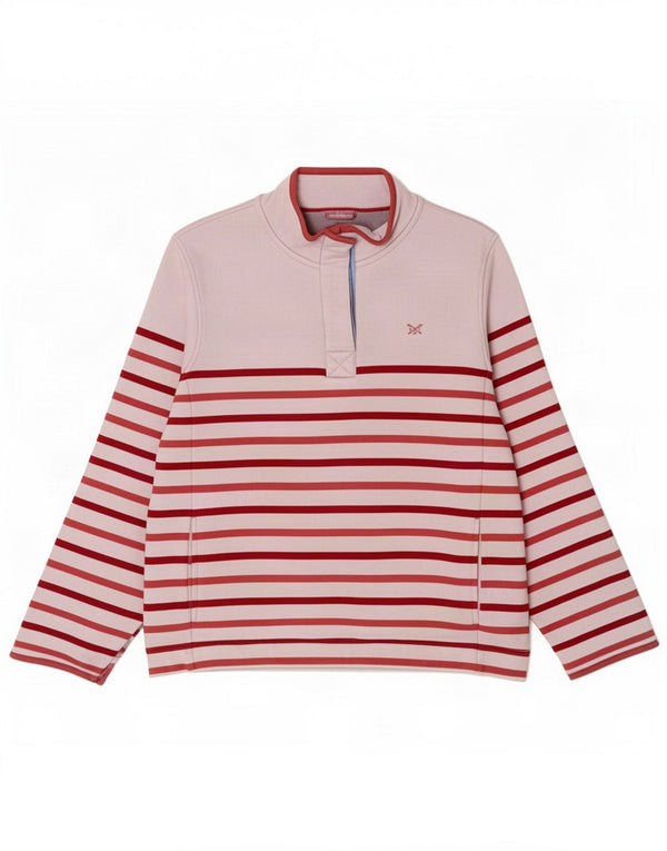 Crew Clothing Ženska majica s dugmadima i izrezom UK 16 Large Pink Striped