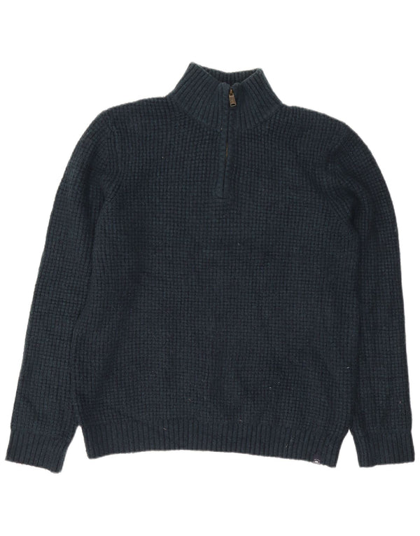 Fat Face Mens Zip Neck Jumper Sweater XL Green Acrylic