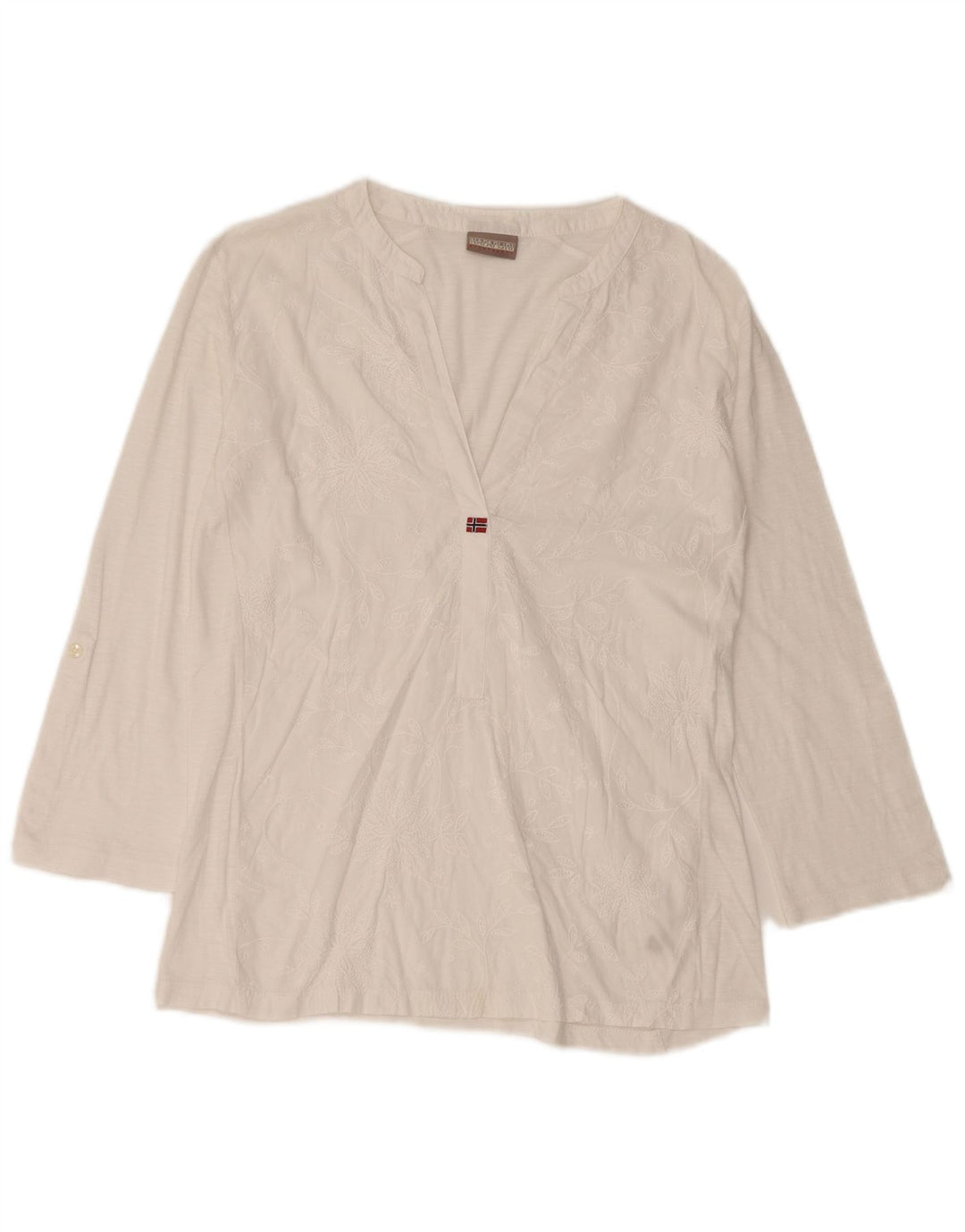 NAPAPIJRI Ženski gornji dio bluze 3/4 rukava UK 10 Mali bijeli cvjetni