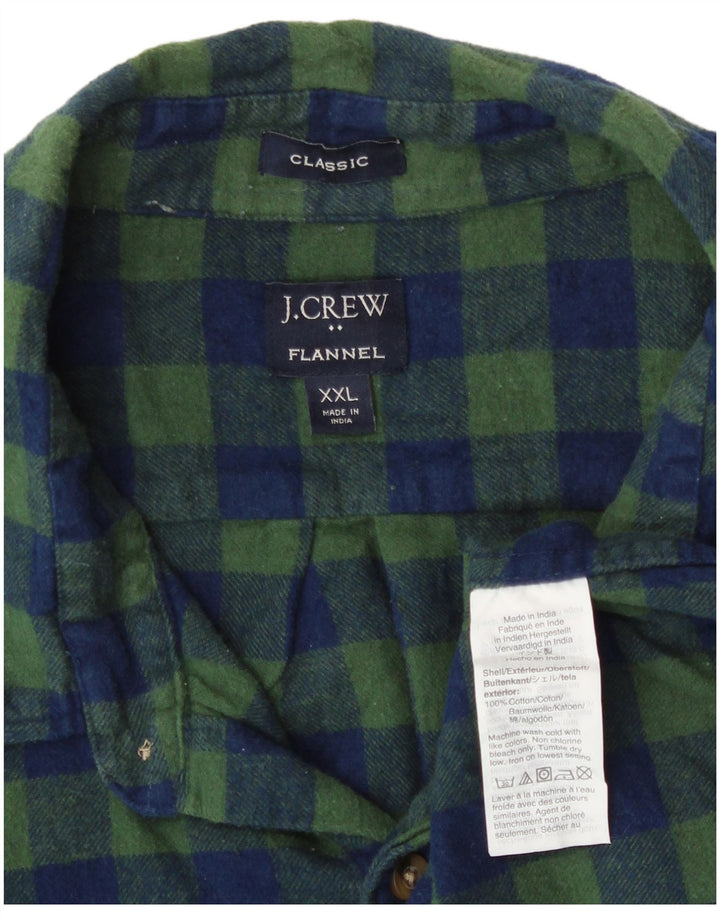 J. Crew muška klasična flanelska košulja 2XL zeleni pamuk od ginghama