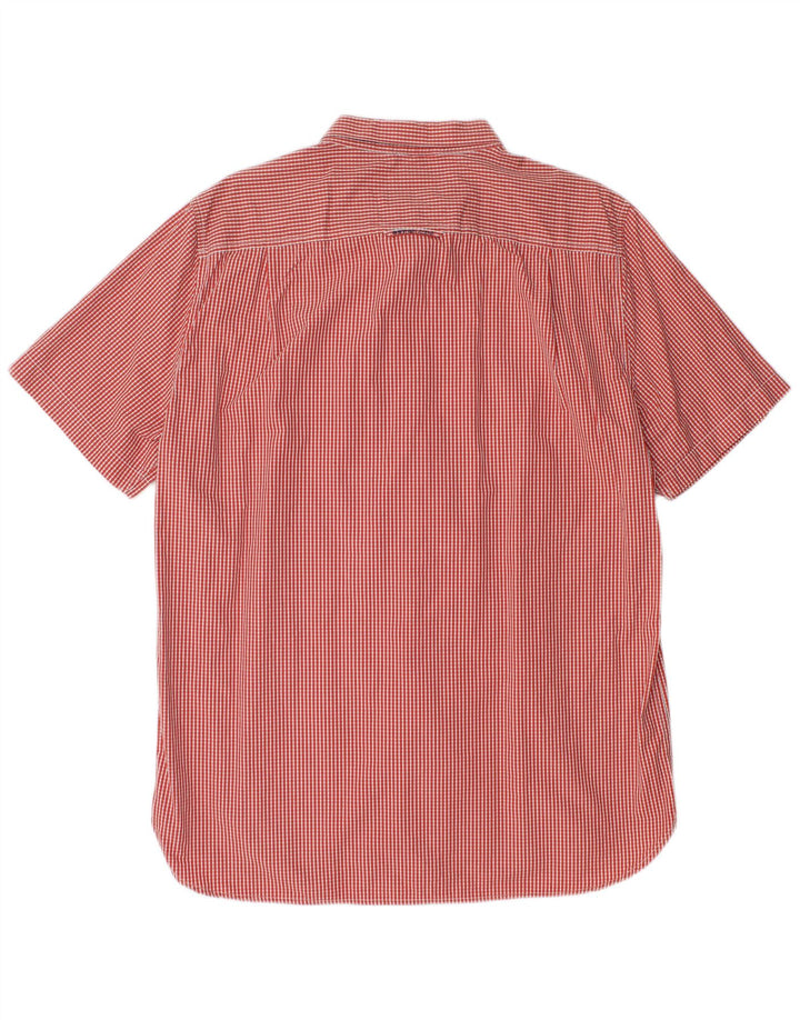 Superdry muška majica kratkih rukava 2XL crveni pamuk od ginghama