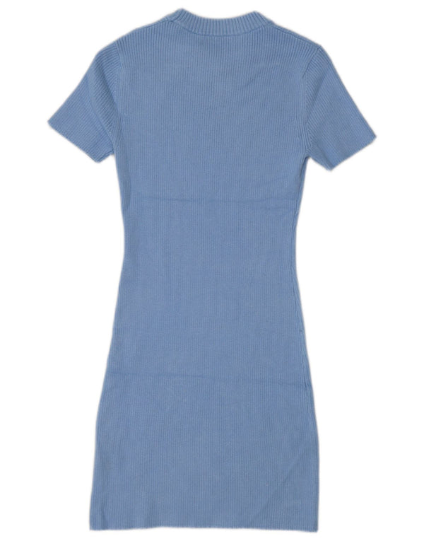 Jack Wills Ženska džemper haljina kratkih rukava UK 10 Mala plava viskoza