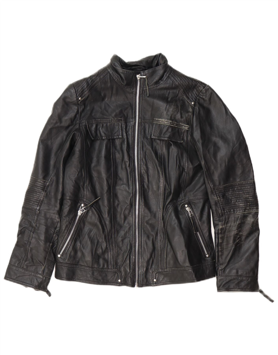 Isaco & Kawa ženska biciklistička kožna jakna IT 44 srednje crna koža