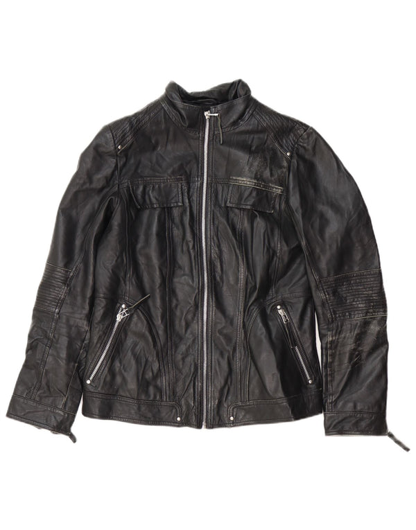 Isaco & Kawa ženska biciklistička kožna jakna IT 44 srednje crna koža