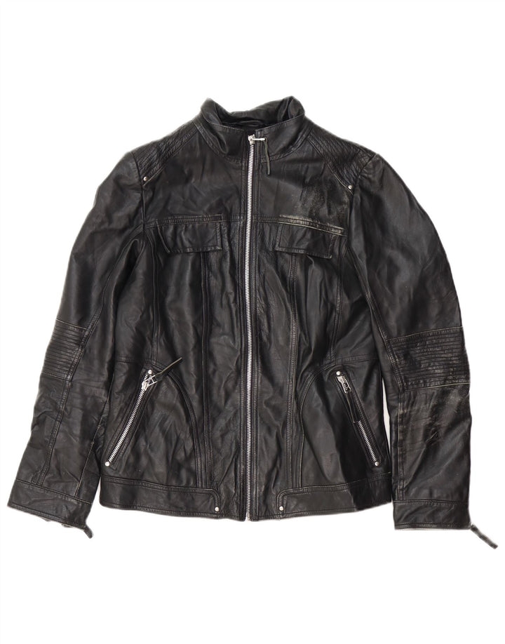 Isaco & Kawa ženska biciklistička kožna jakna IT 44 srednje crna koža