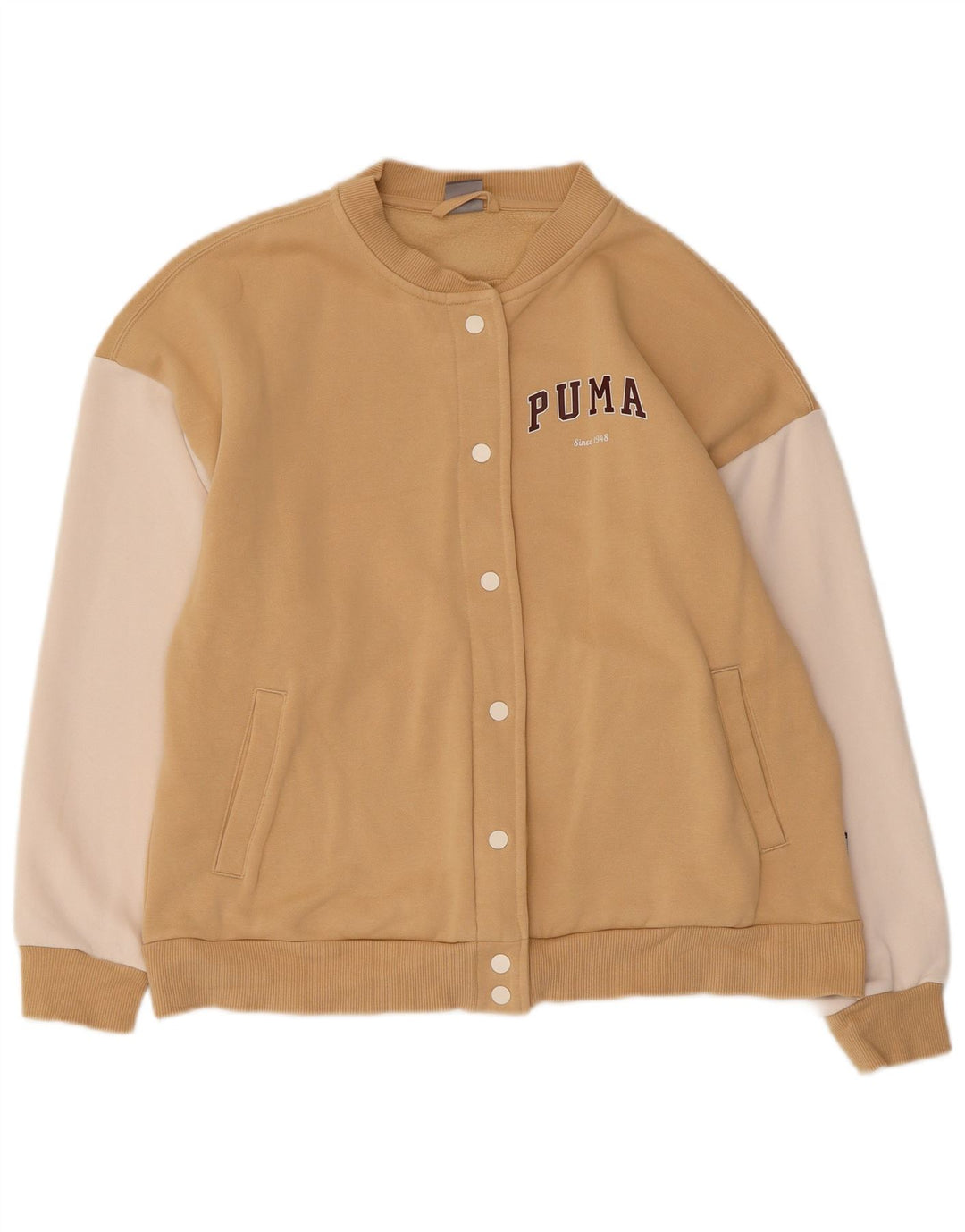 Puma ženska gornja jakna trenirke UK 14 srednje bež pamuk u blokovima boja