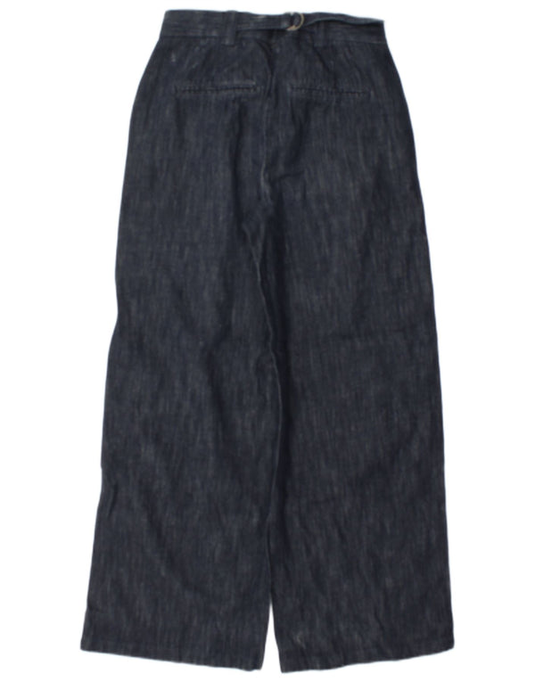 Marks & Spencer Womens High Waist Chino Trousers UK 8 Small W28 L27 Navy Bl
