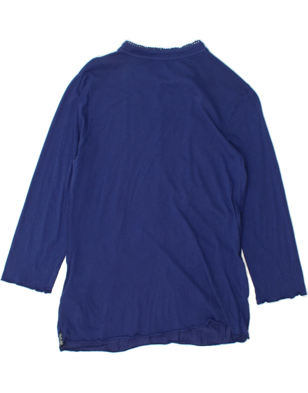 NORTH SAILS Womens Long Sleeve See Through Shirt Blouse UK 14 Medium Blue Vintage North Sails and Second-Hand North Sails from Messina Hembry 