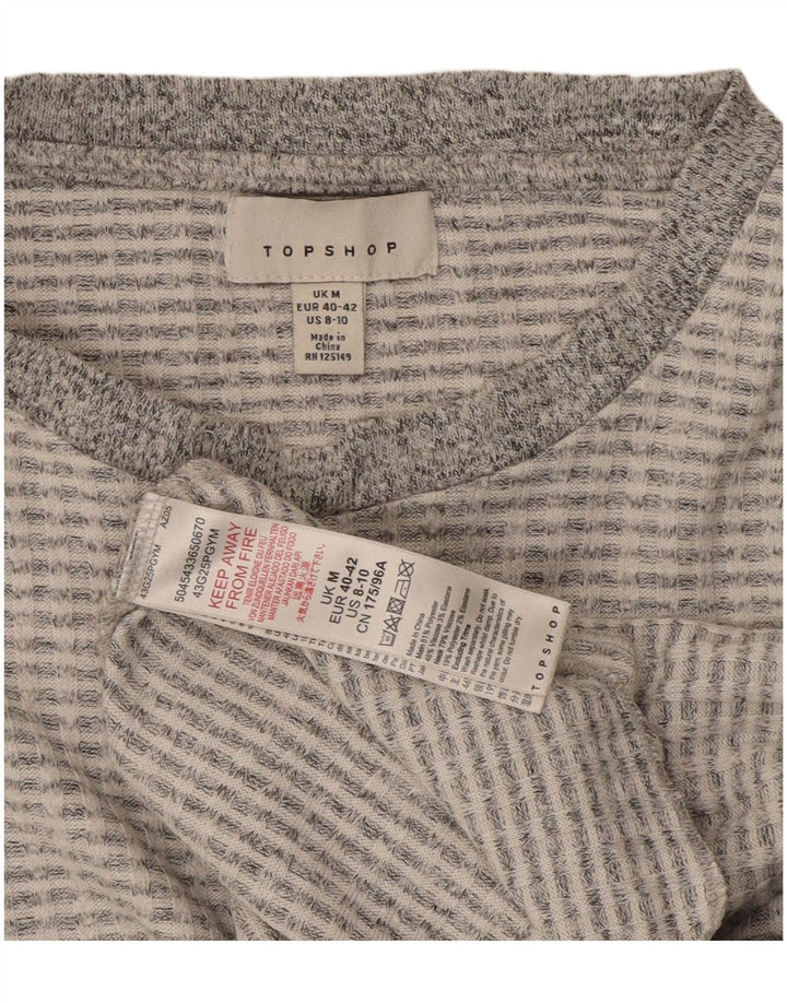 Topshop ženski kratki rukav dugih rukava UK 14 srednje sivi poliester