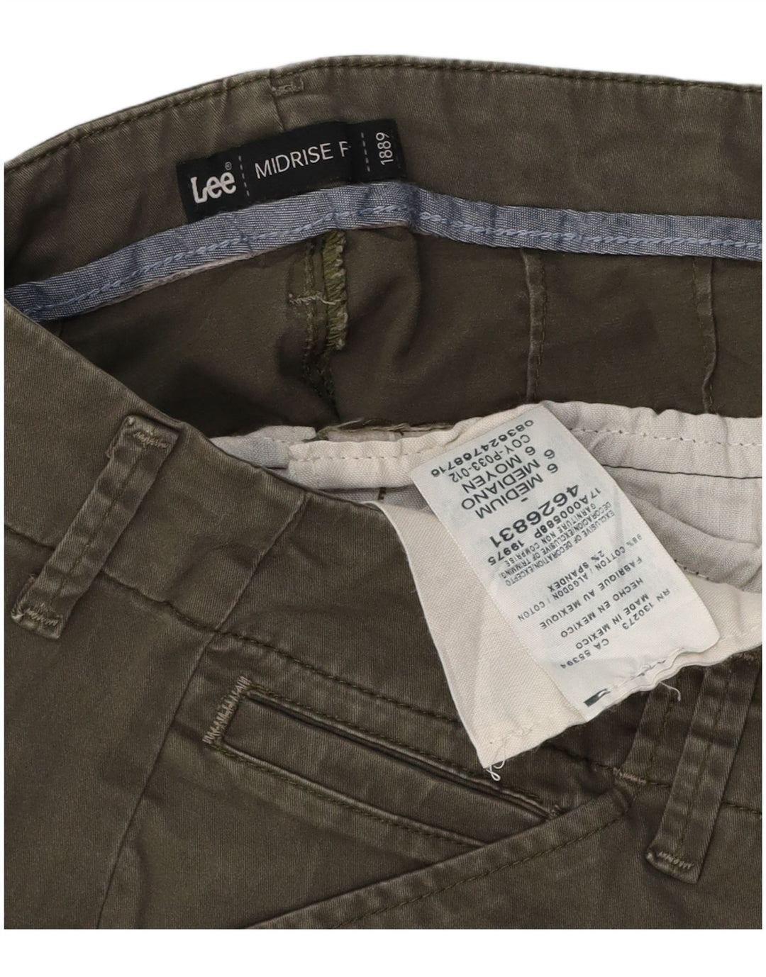 LEE Ženske ležerne kratke hlače srednjeg rasta US 6 srednje W30 kaki pamuk