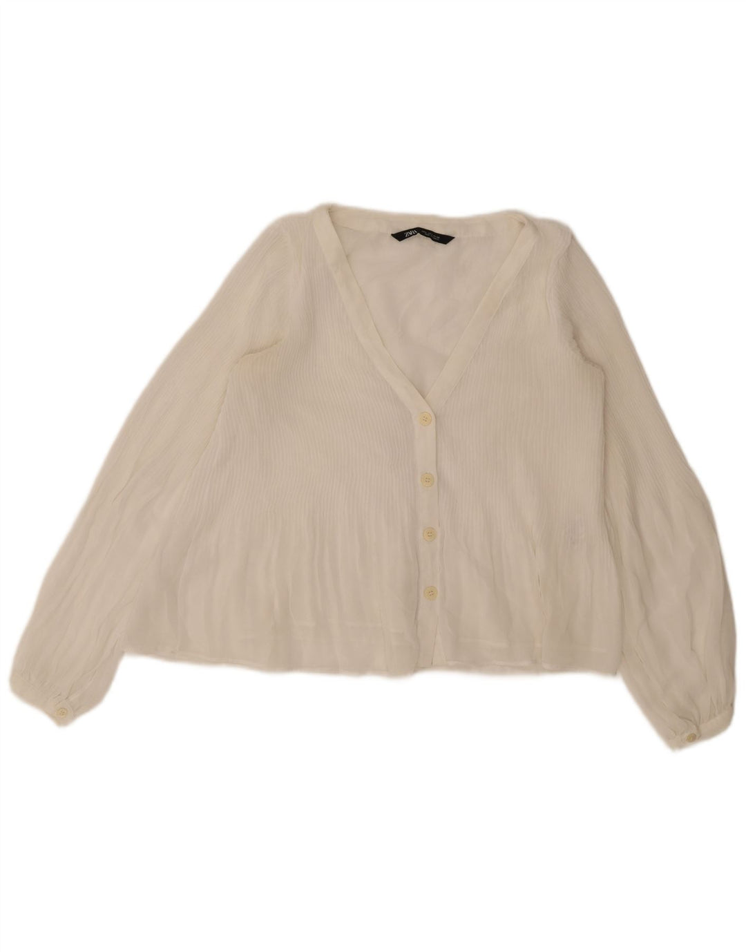 Zara ženska košulja bluza UK 10 mali bijeli poliester