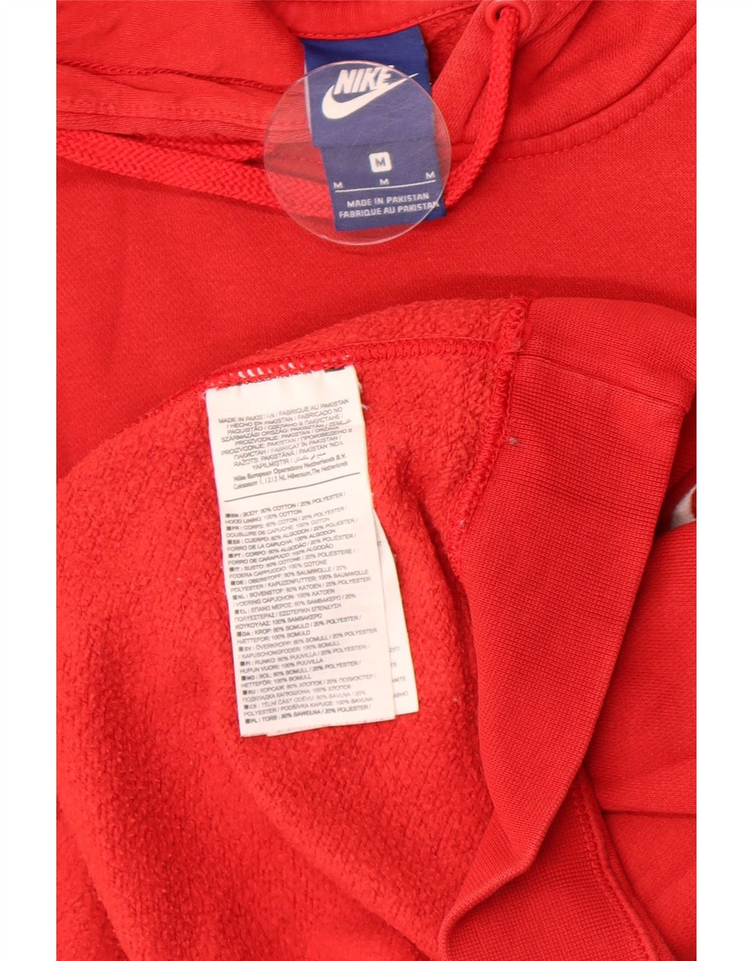 Nike muška majica s kapuljačom srednje crvene boje od pamuka