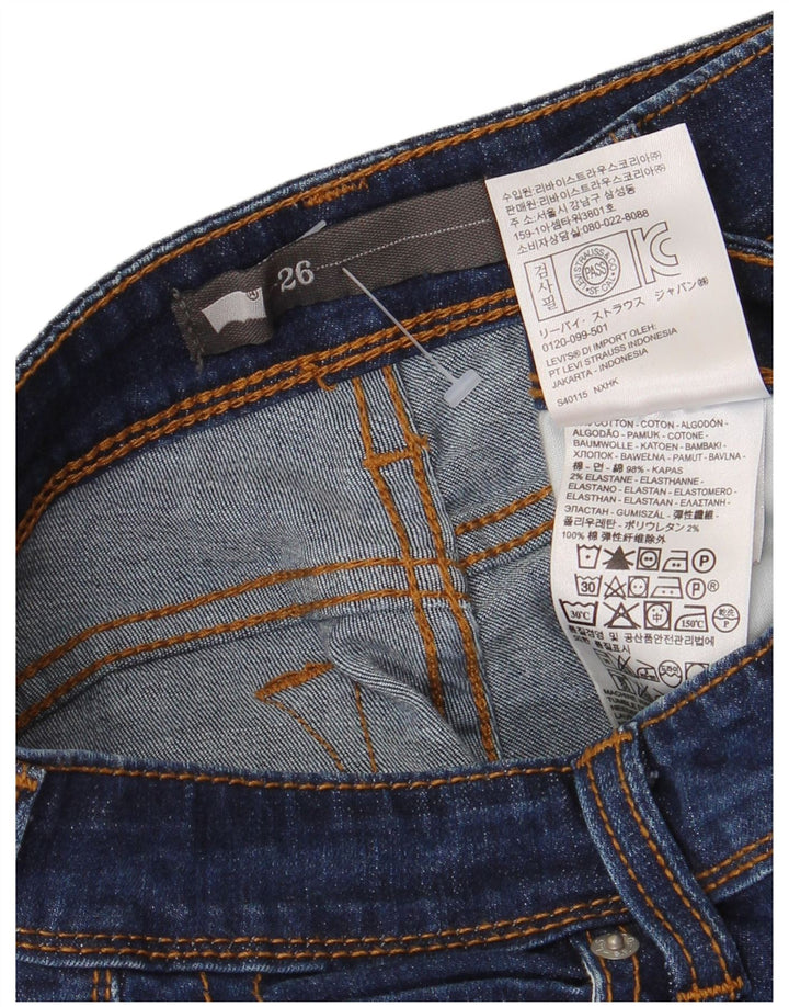 Levi's ženske kapri traperice W26 L21 tamnoplavi pamuk