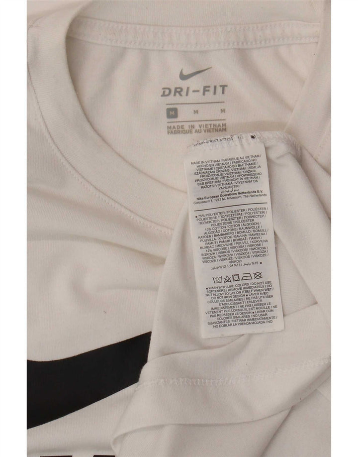 Nike Ženska majica kratkih rukava Dri Fit Graphic Top UK 12 Srednje bijeli poliester