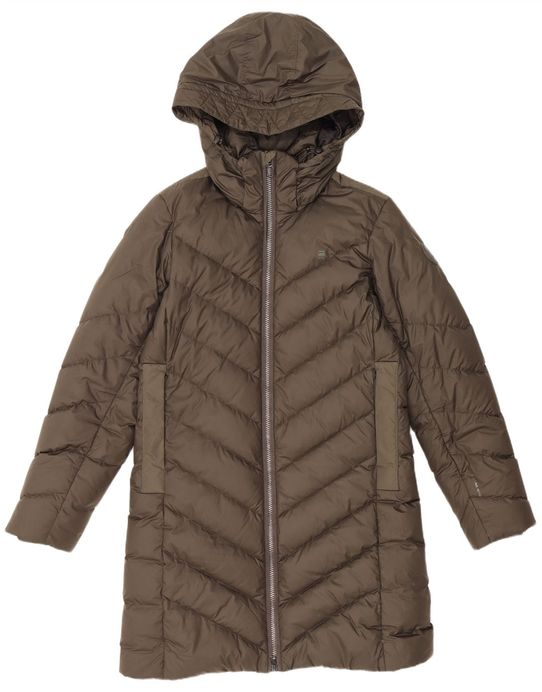 G-STAR ženski podstavljeni kaput s kapuljačom UK 14 Srednji kaki poliester