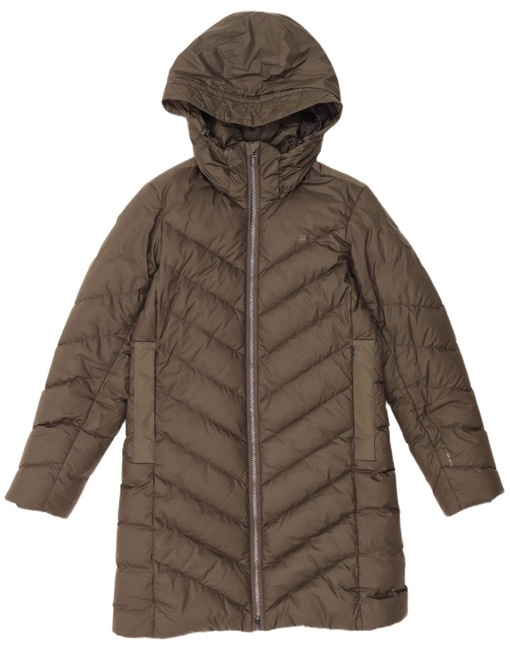 G-STAR ženski podstavljeni kaput s kapuljačom UK 14 Srednji kaki poliester