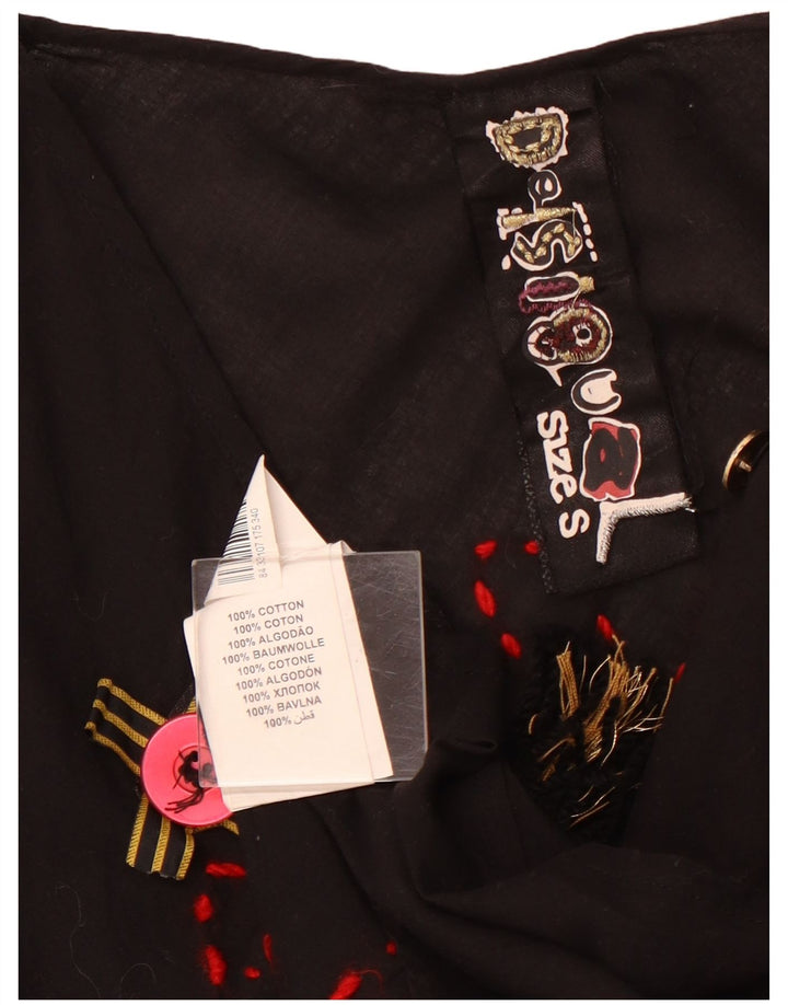 DESIGUAL ženski gornji dio bluze dugih rukava s grafičkim motivima UK 10, mali crni pamuk