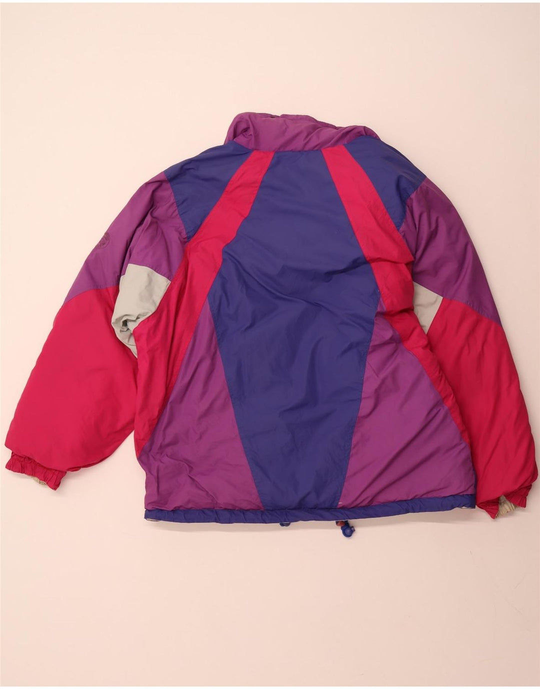 VINTAGE ženska dvokrevetna jakna s kapuljačom, veliki poliester u bež boji