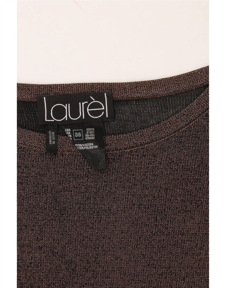 LAUREL Womens Top Long Sleeve IT 38 XS Brown Rayon Vintage Laurel and Second-Hand Laurel from Messina Hembry 